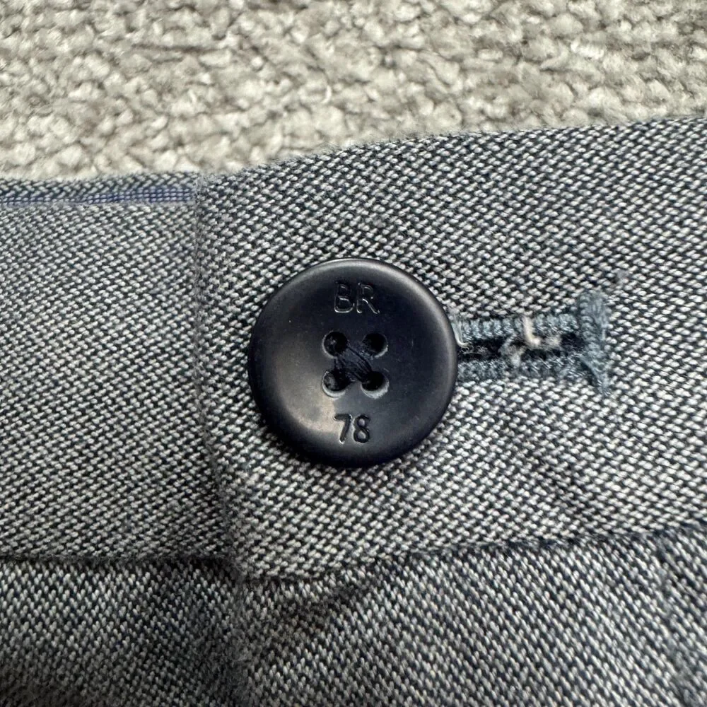 Banana Republic Kentfield Cotton Dress Pants Mens 33x30 Gray Straight Leg Career